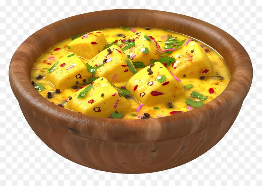 Dhokla Dish，Poulet Au Curry PNG