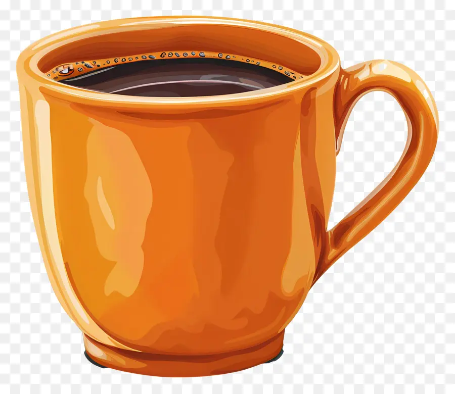 Tasse à Café，Tasse Orange PNG