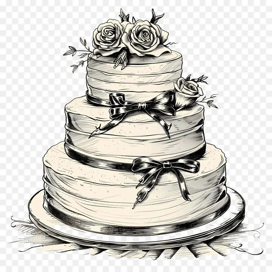 Gâteau Noir，Gâteau De Mariage à Trois Niveaux PNG