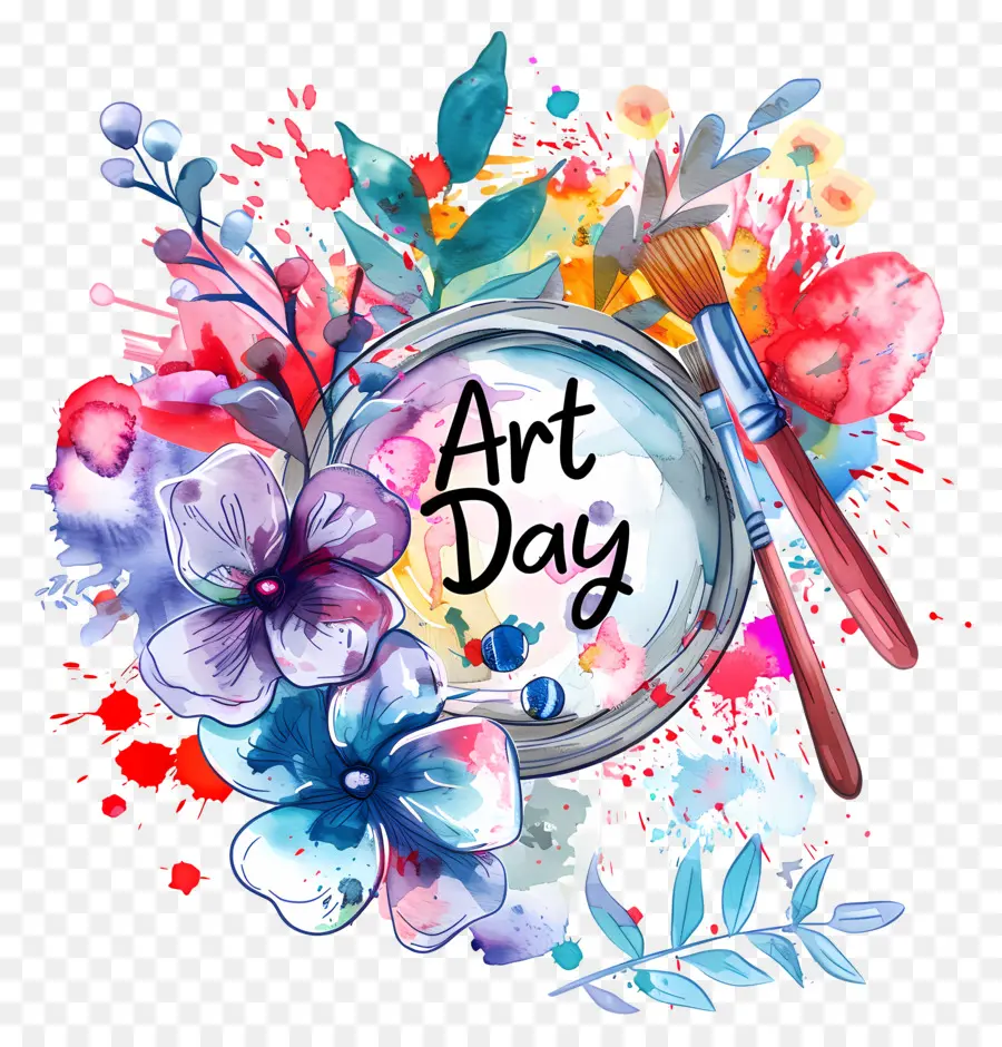 Journée Mondiale De L'art，Peinture Florale PNG