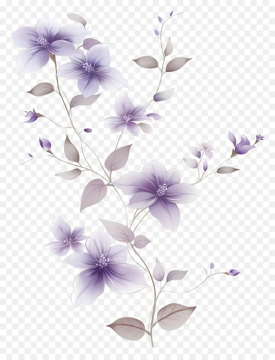 Mauve Fleur De Vigne，Fleurs Pourpres PNG
