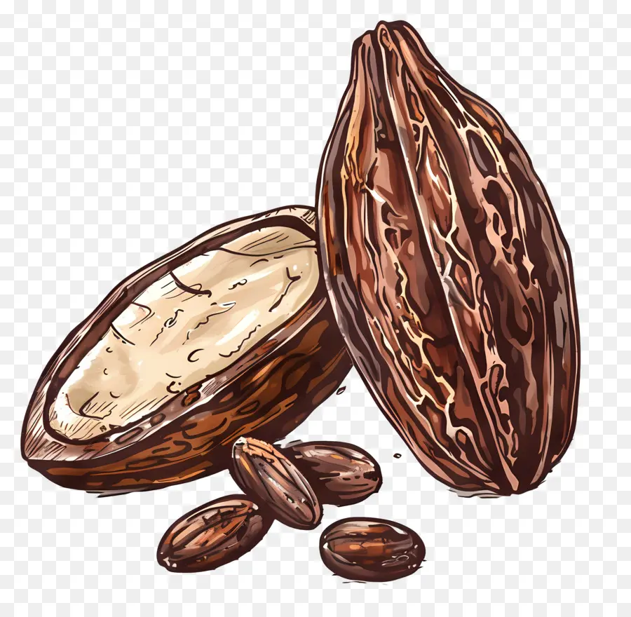 Les Fèves De Cacao，Noix De Cajou PNG