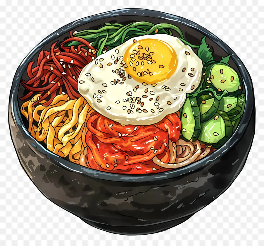 Bibimbap Coréen，Bibimbap PNG