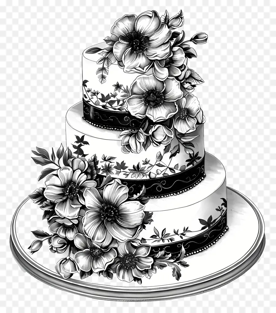 Gâteau Noir，Gâteau De Mariage PNG