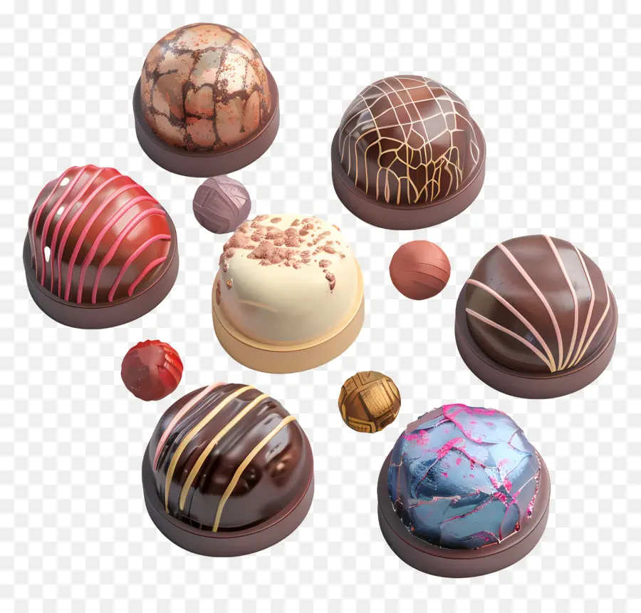 Chocolats Colorés，Boules Recouvertes De Chocolat PNG