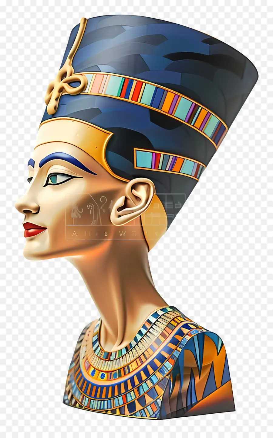 Buste De Nefertiti，Reine égyptienne PNG