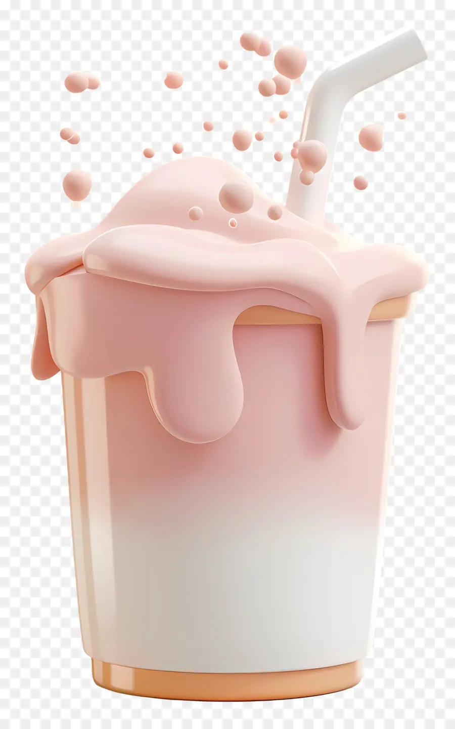 Thé Au Lait Esthétique，Rose Milk Shake PNG