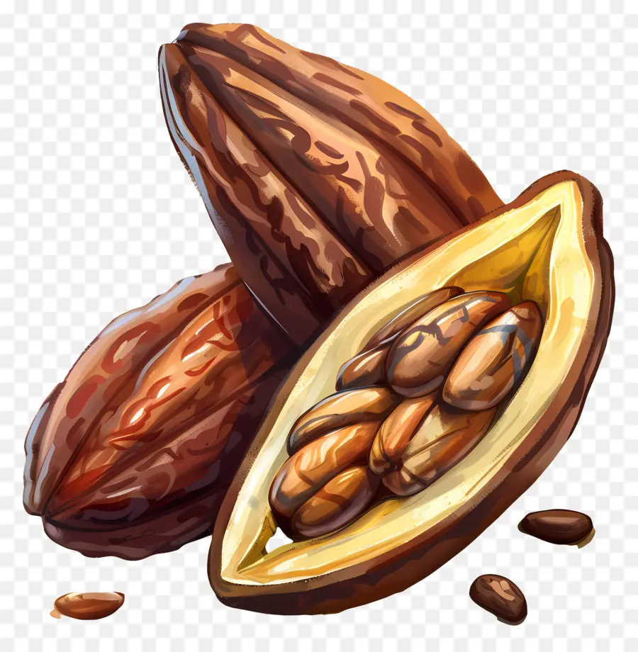 Les Fèves De Cacao，Chocolat PNG
