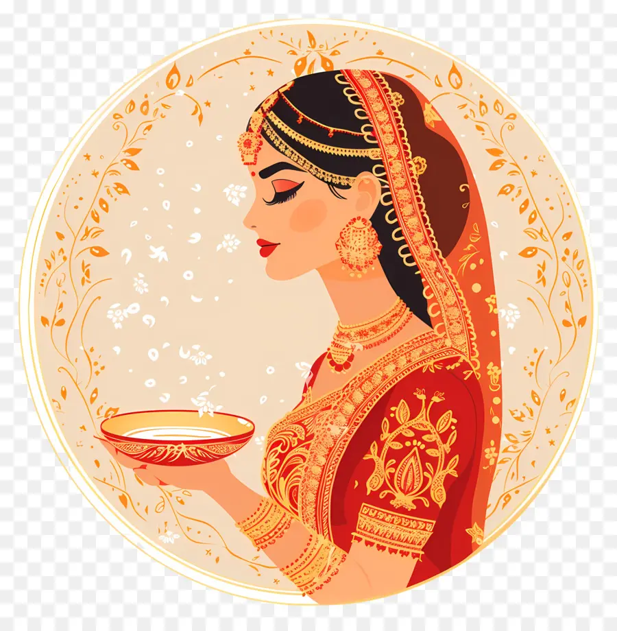 Karva Chauth，Traditionnelle Indienne De Mariage PNG