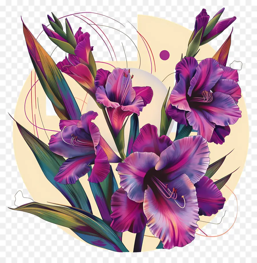 Glaïeuls Violets，Fleurs Violettes PNG