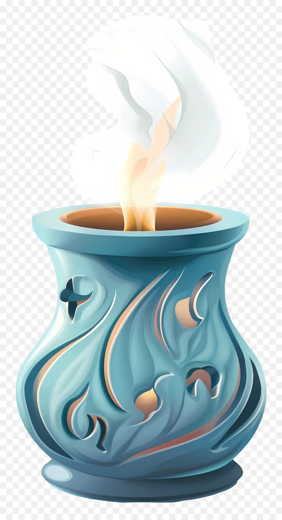Brûleur D'arôme，Pot En Céramique Bleu PNG