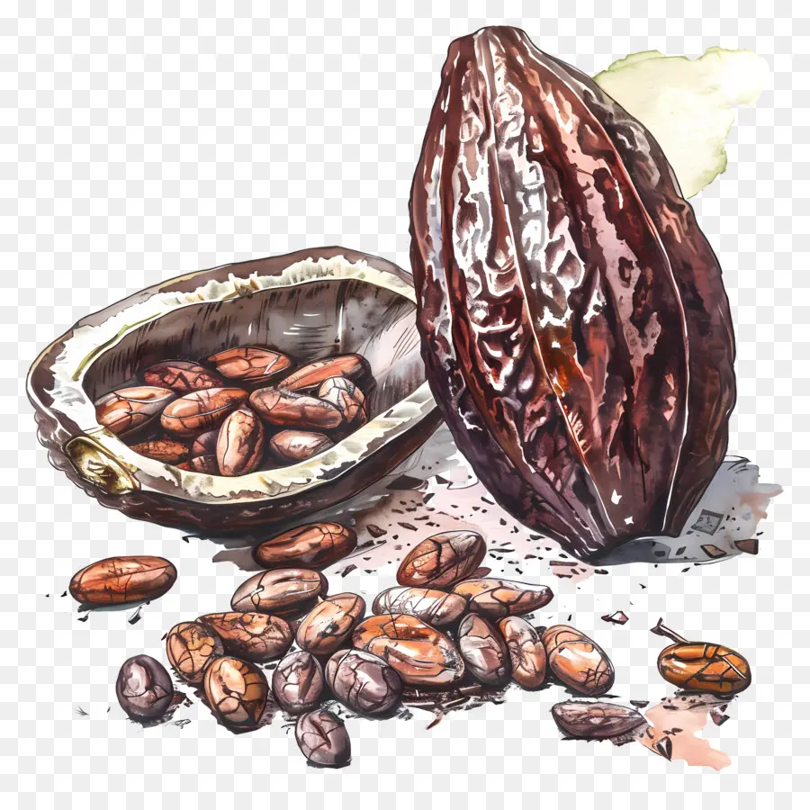 Fèves De Cacao，Gousse De Cacao PNG