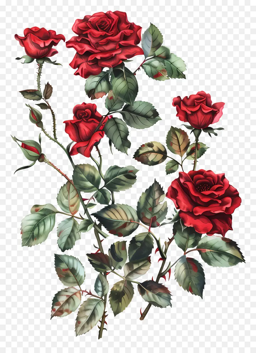 Roses Rouges，Vintage PNG