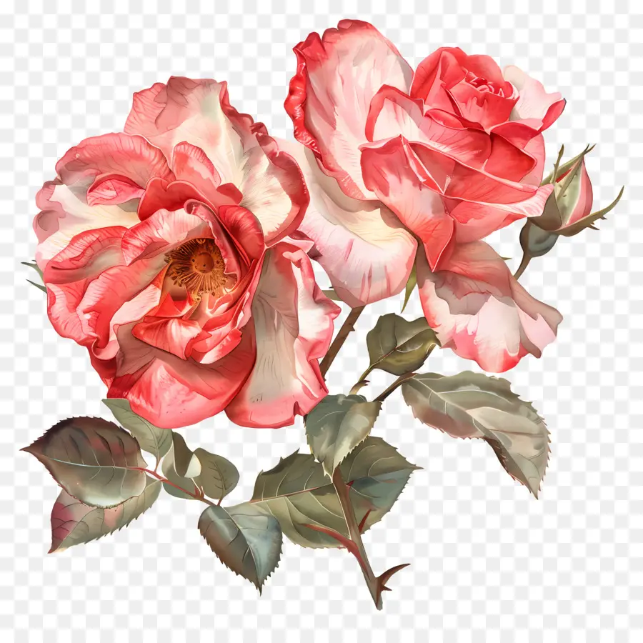 Double Délice Roses，Les Roses Roses PNG