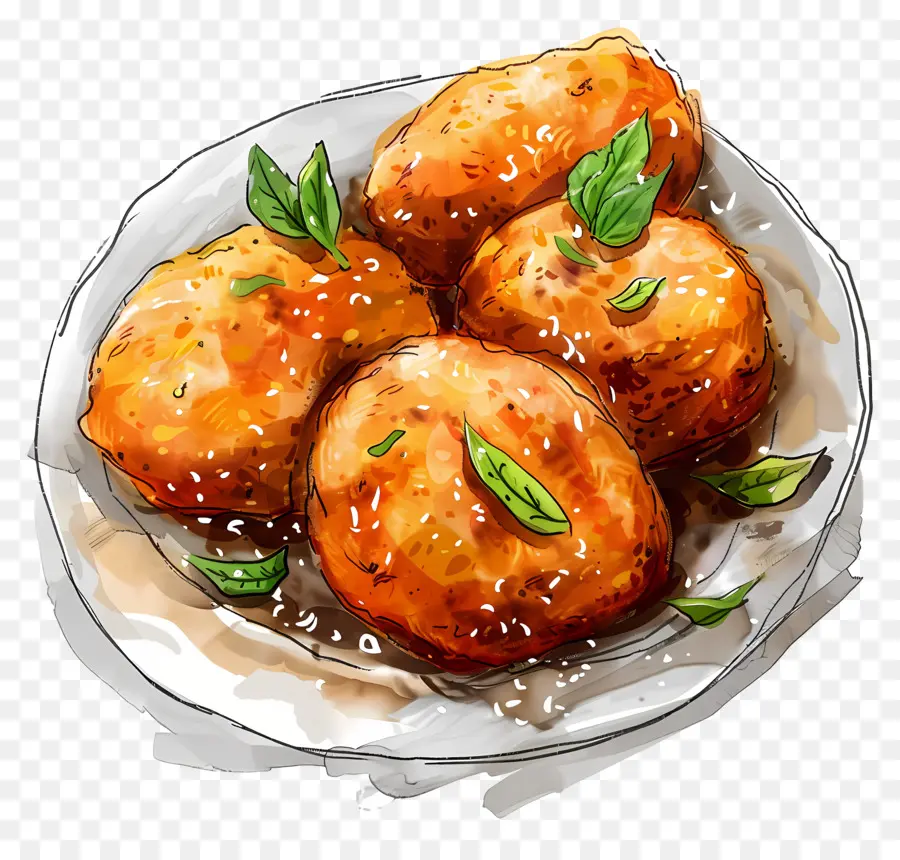 Batata Vada，Collations Frites PNG