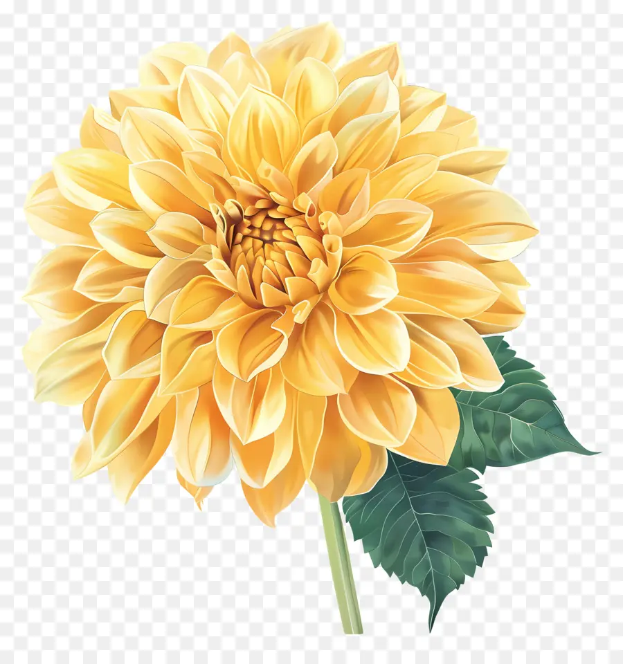 Fleur De Dahlia Jaune，Fleur PNG