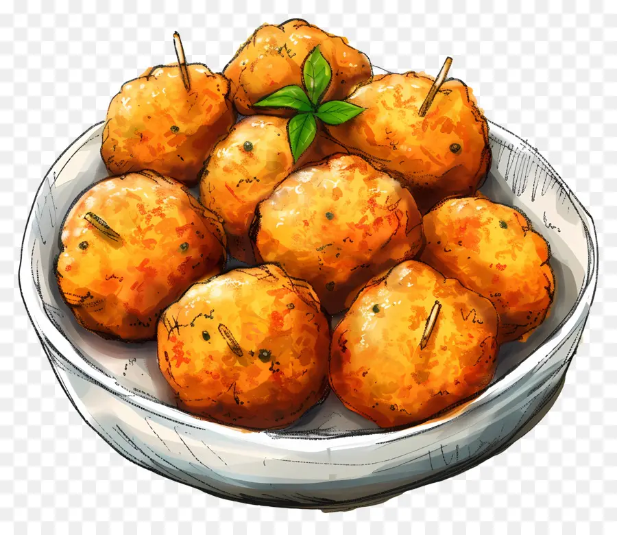 Batata Vada，Collations Frites PNG