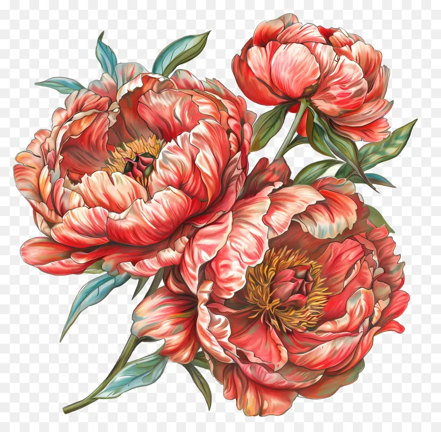 Fleurs Pivoines，Les Pivoines PNG