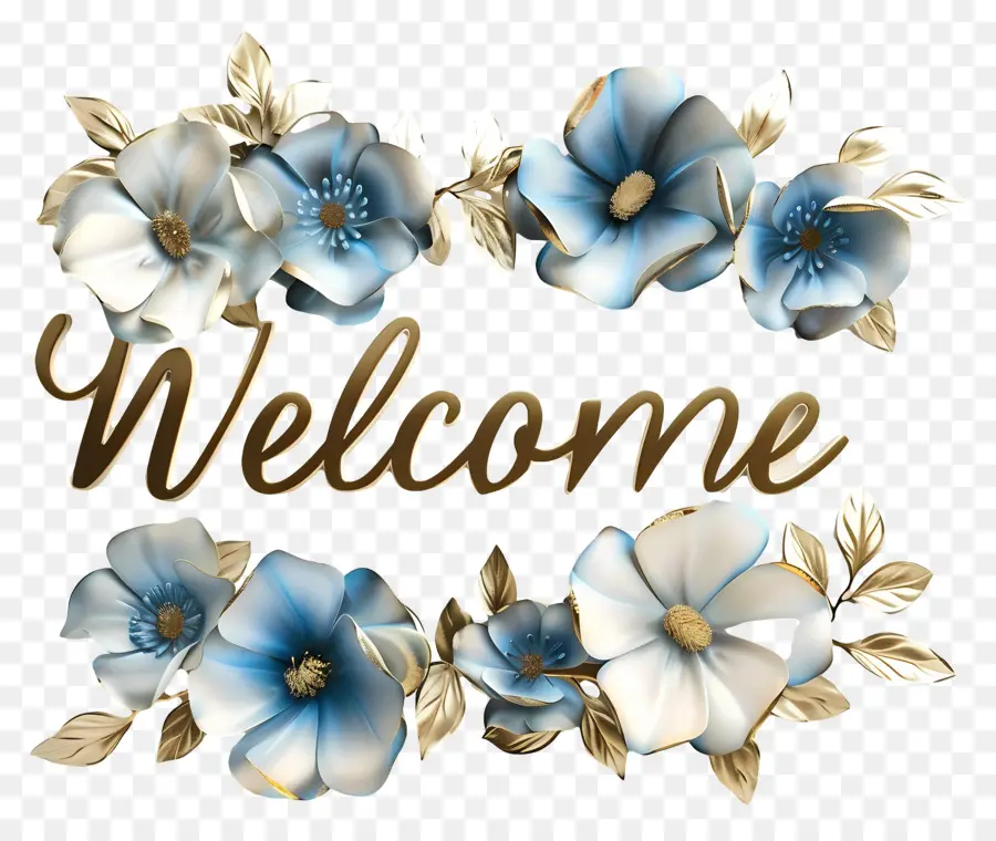 Bienvenue，Design Floral PNG