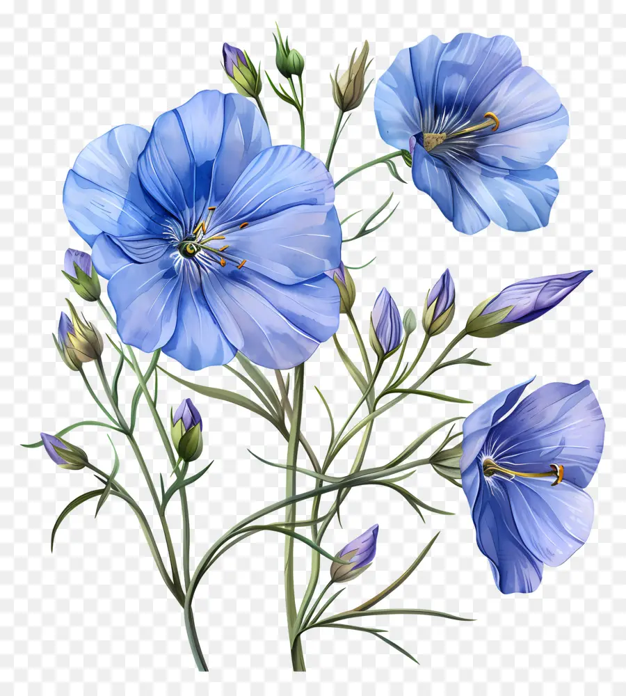 Lin Bleu Vivace，Fleurs Bleues PNG