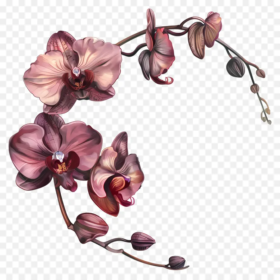 Les Orchidées，Orchidée Rose PNG