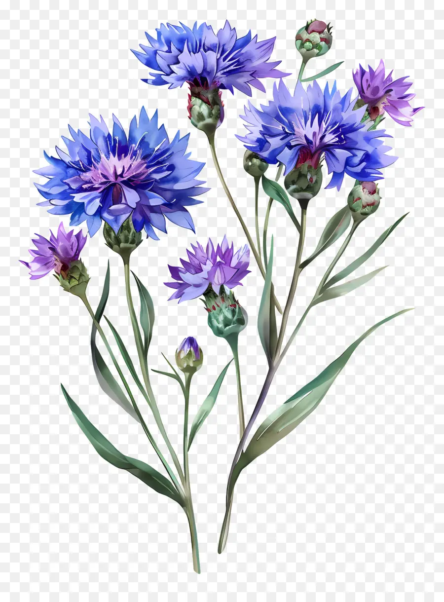 Fleur De Marn Pourpre，Fleurs Bleu Foncé PNG