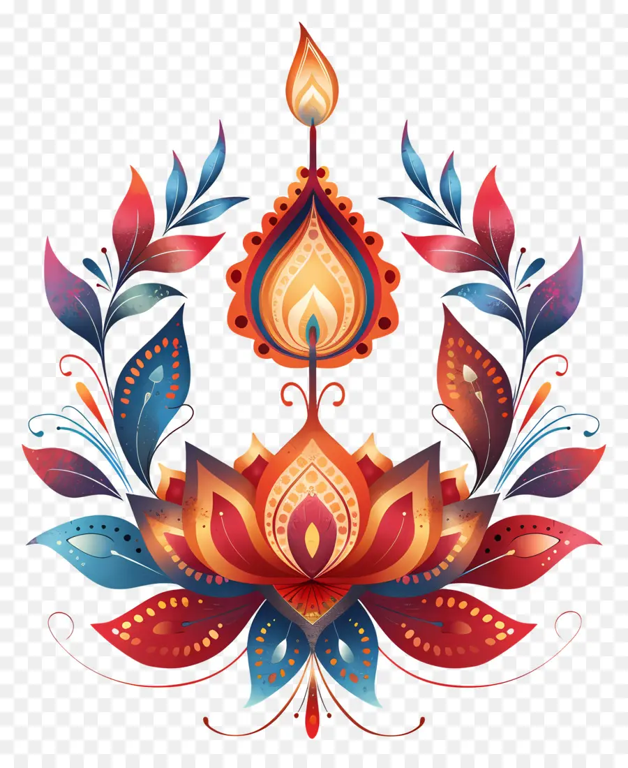 Diwali Lampe，Fleur De Lotus PNG