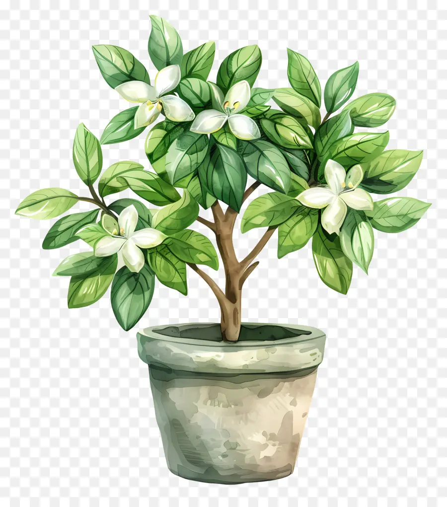 Fleur De Jade En Pot，Pot De Fleur PNG