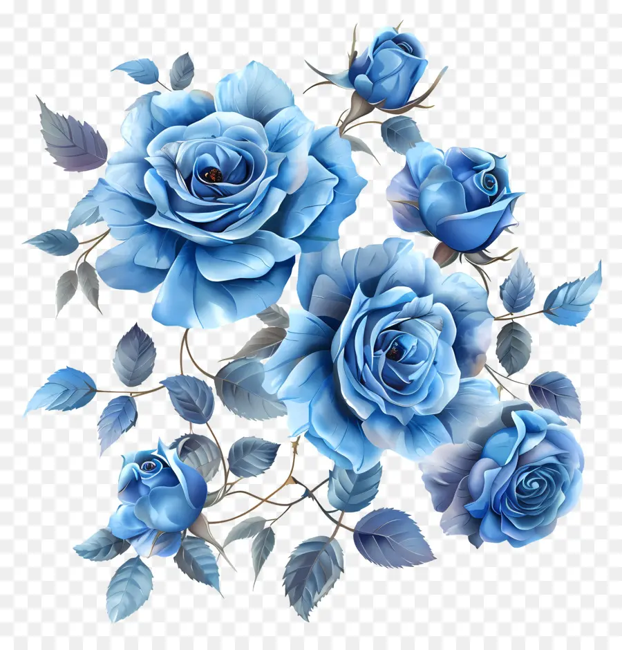 Roses Bleues，Fleurs PNG