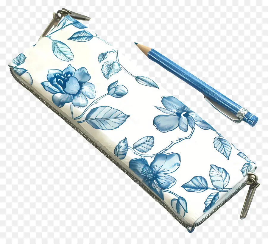 Trousse，Bleu Floral Design PNG