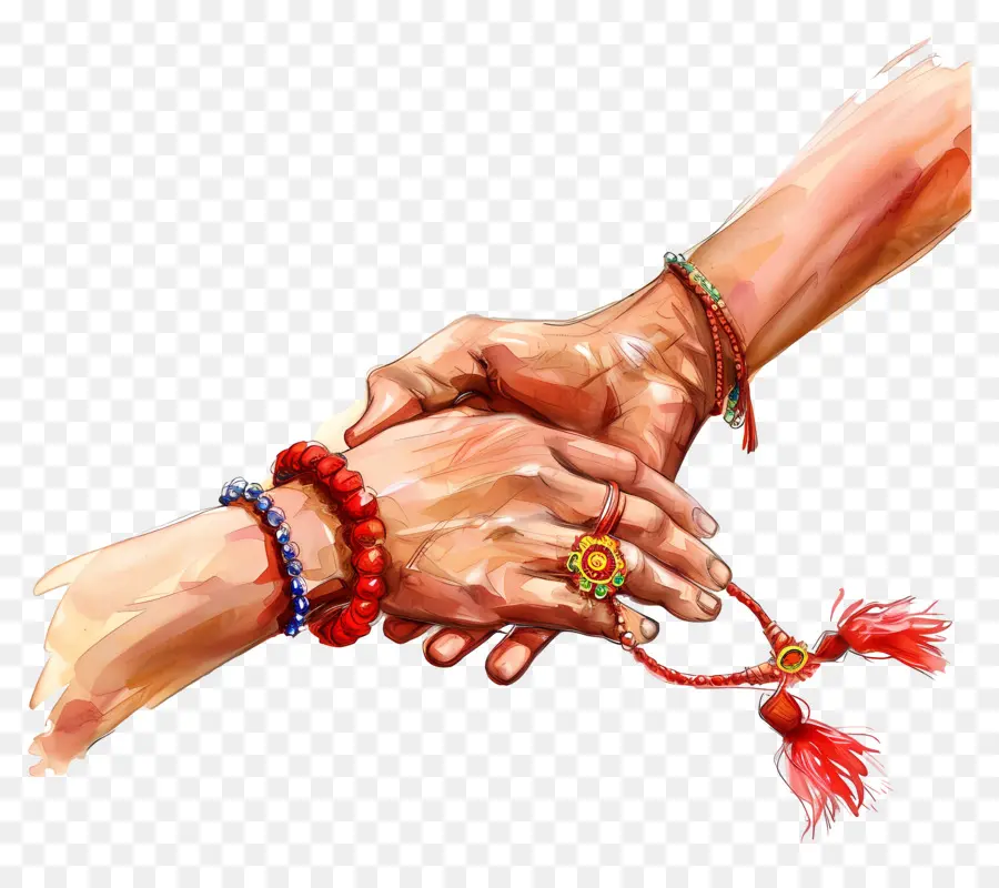 Raksha Bandhan，Mains Avec Bracelets PNG