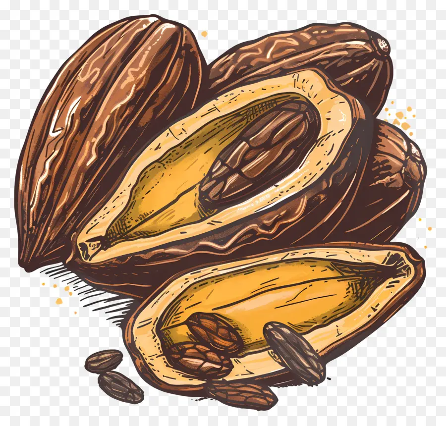 Les Fèves De Cacao，Chocolat PNG