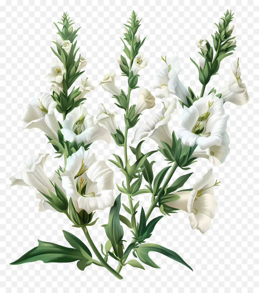 Fleurs De Snapdragons Blancs，Fleur Blanche PNG