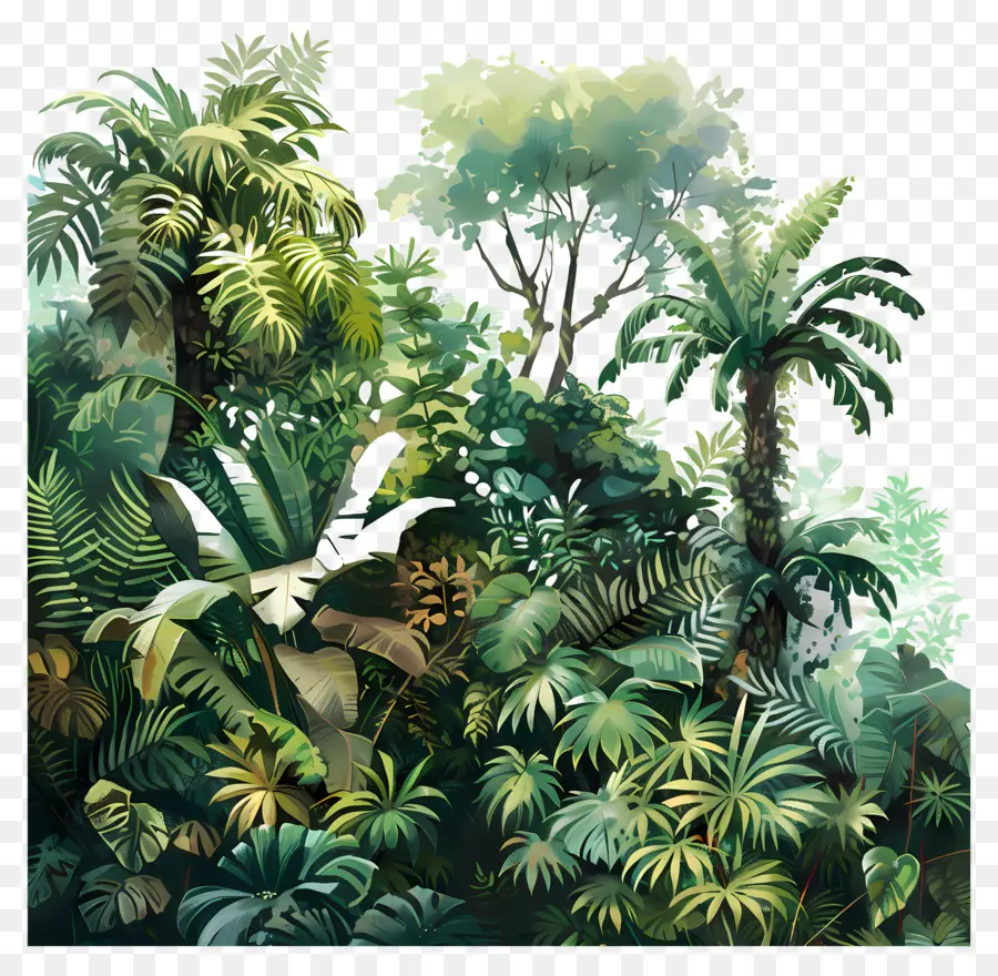 Végétation Luxuriante，La Jungle Tropicale PNG