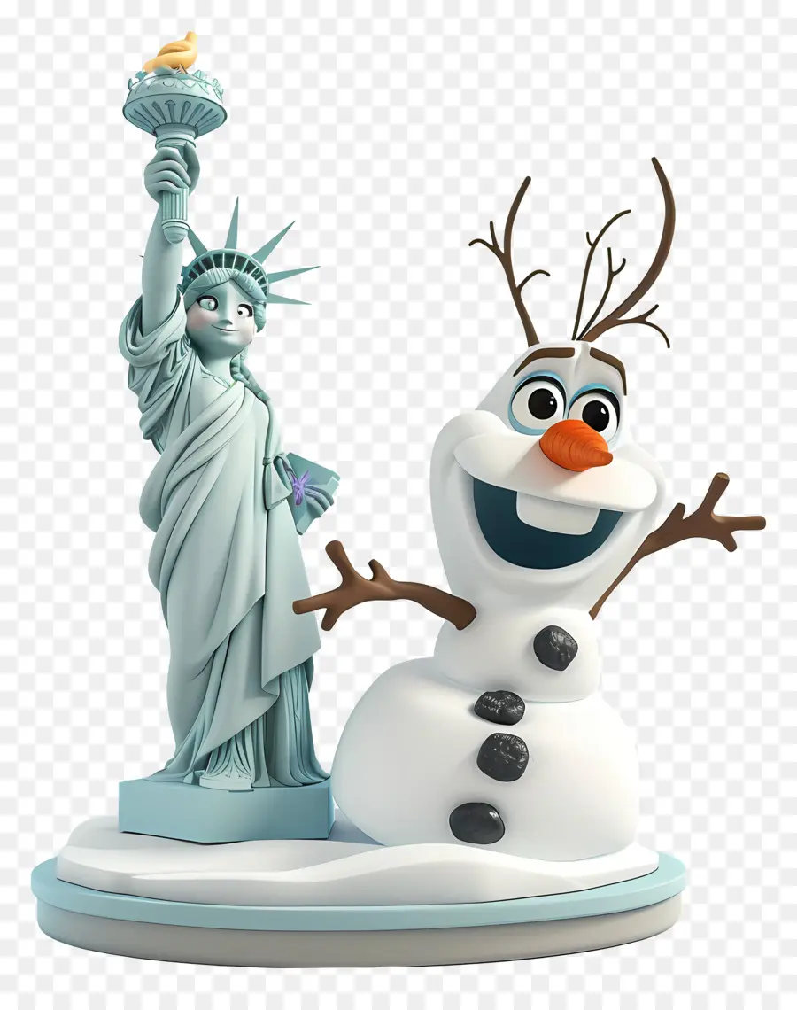 Congelés Olaf，Statue De La Liberté PNG