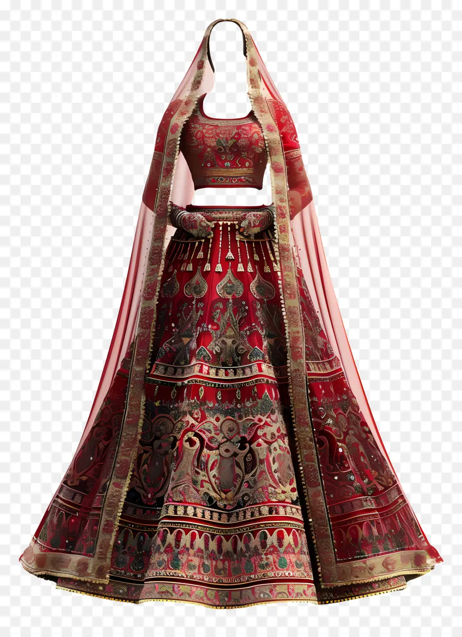 Indien Robe De Mariée，Lehenga De Mariée Rouge PNG