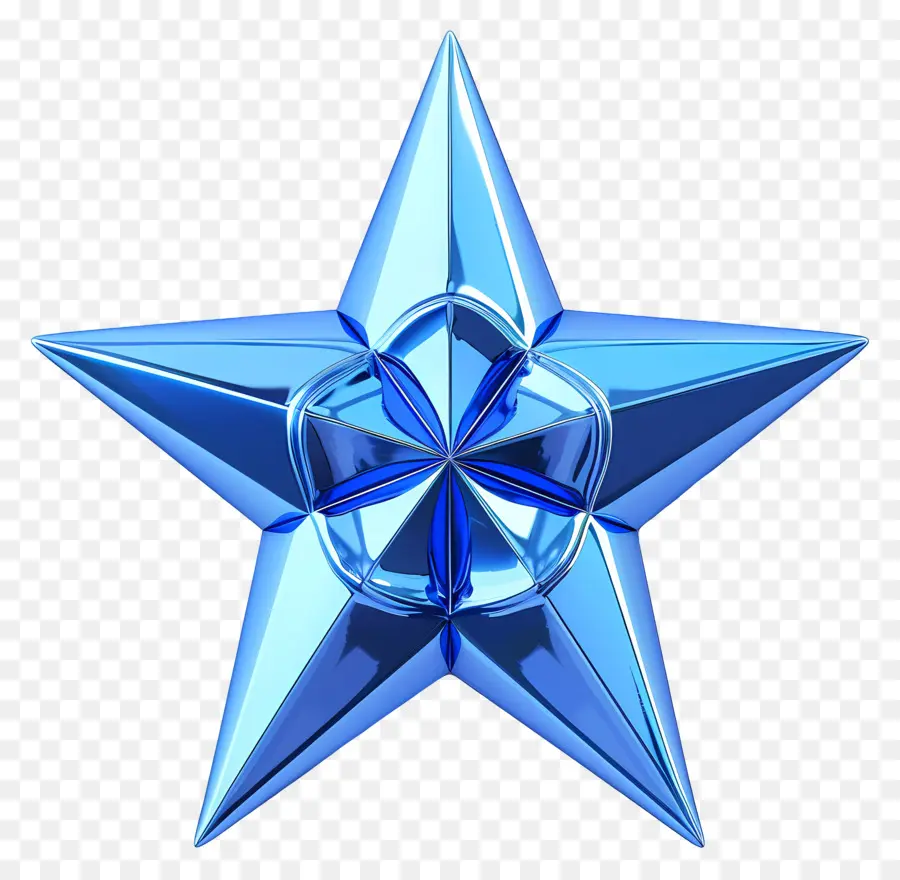 étoile Bleue，Surface Métallique PNG