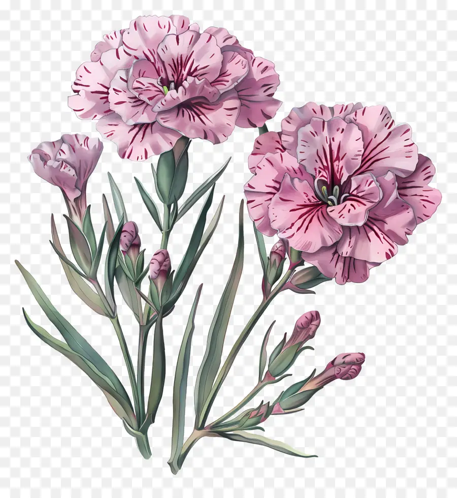Fleur De Dianthus，Des œillets Roses PNG