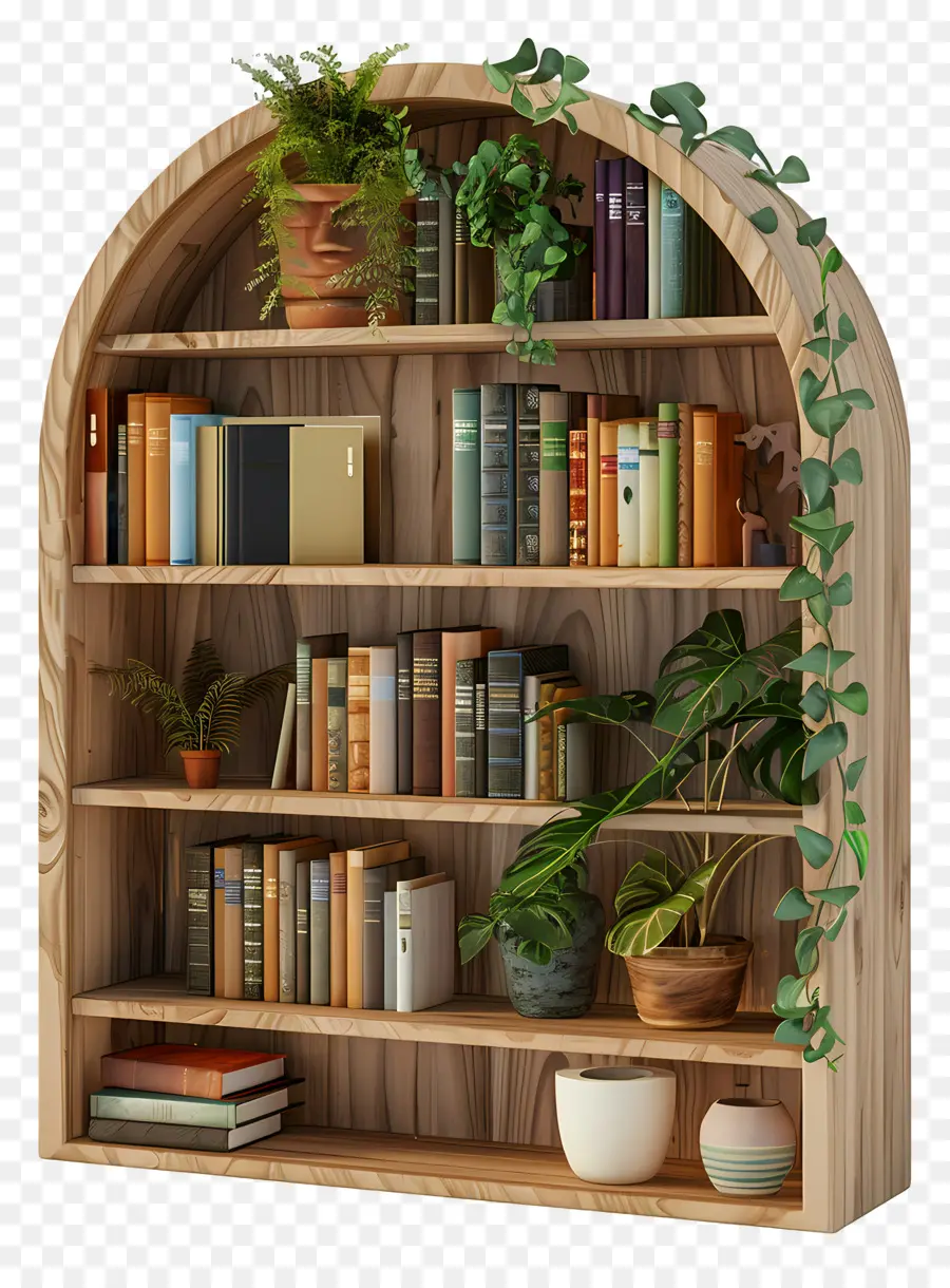 Bibliothèque，Bibliothèque En Bois PNG