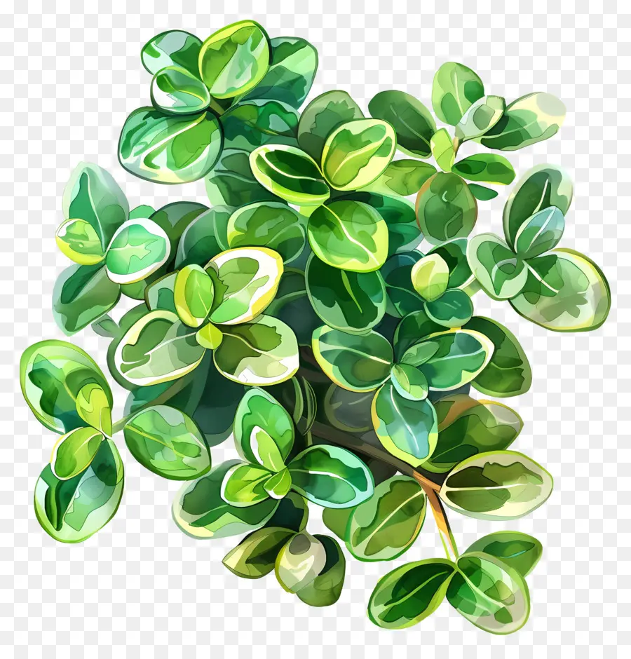 Plante De Jade Ripple，Feuilles Vertes PNG