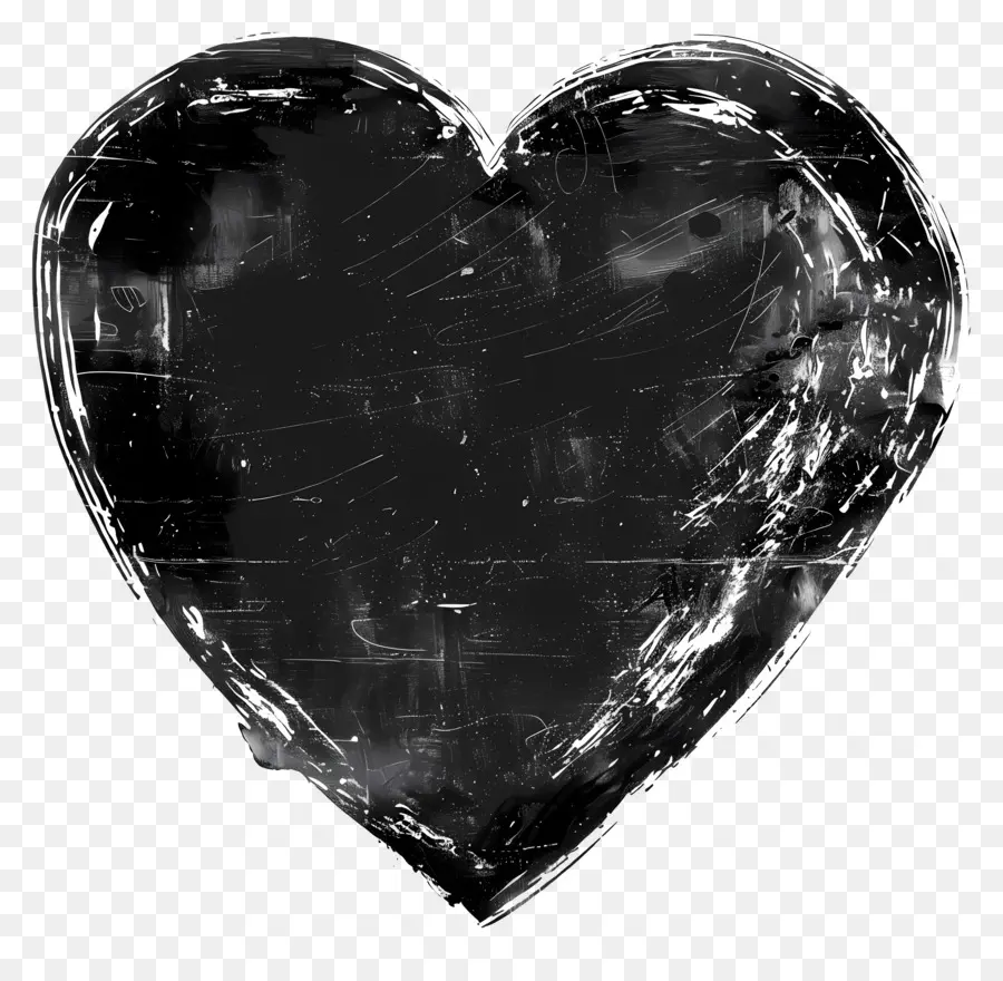 Coeur Noir，Grunge Heart PNG