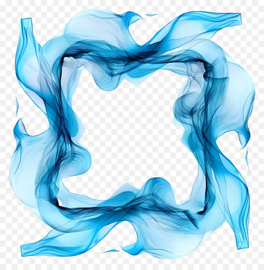 Square Cadre Bleu，La Fumée De L'anneau PNG