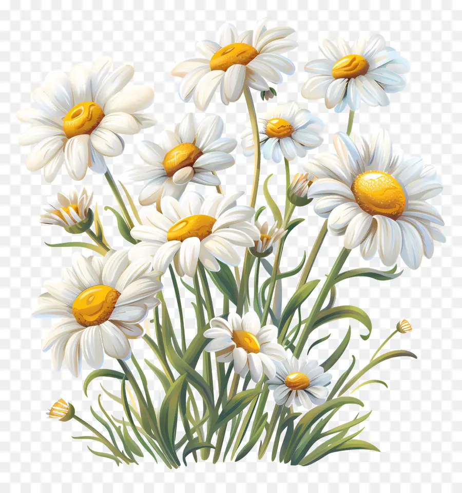 Tas De Marguerites，Blanc Marguerites PNG