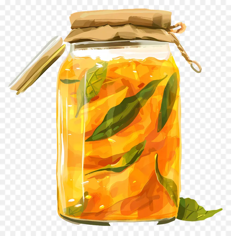 Pot De Mangue，Liquide Orange Doré PNG