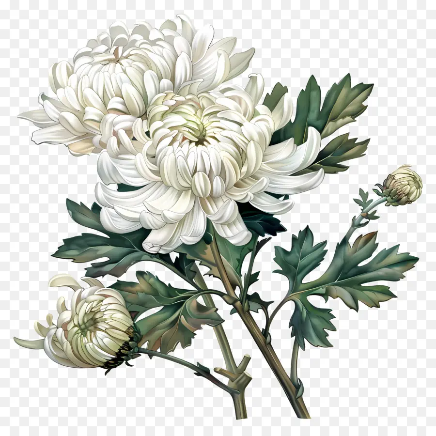 Blanc Chrysanthème，Chrysanthèmes Blancs PNG