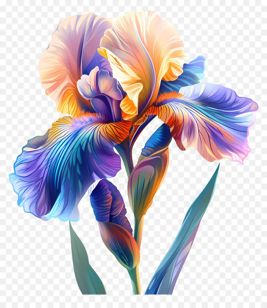 Iris Fleur，Iris Bleu Et Jaune PNG
