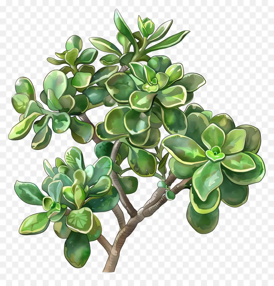 Crassula Jade，Plante Succulente PNG