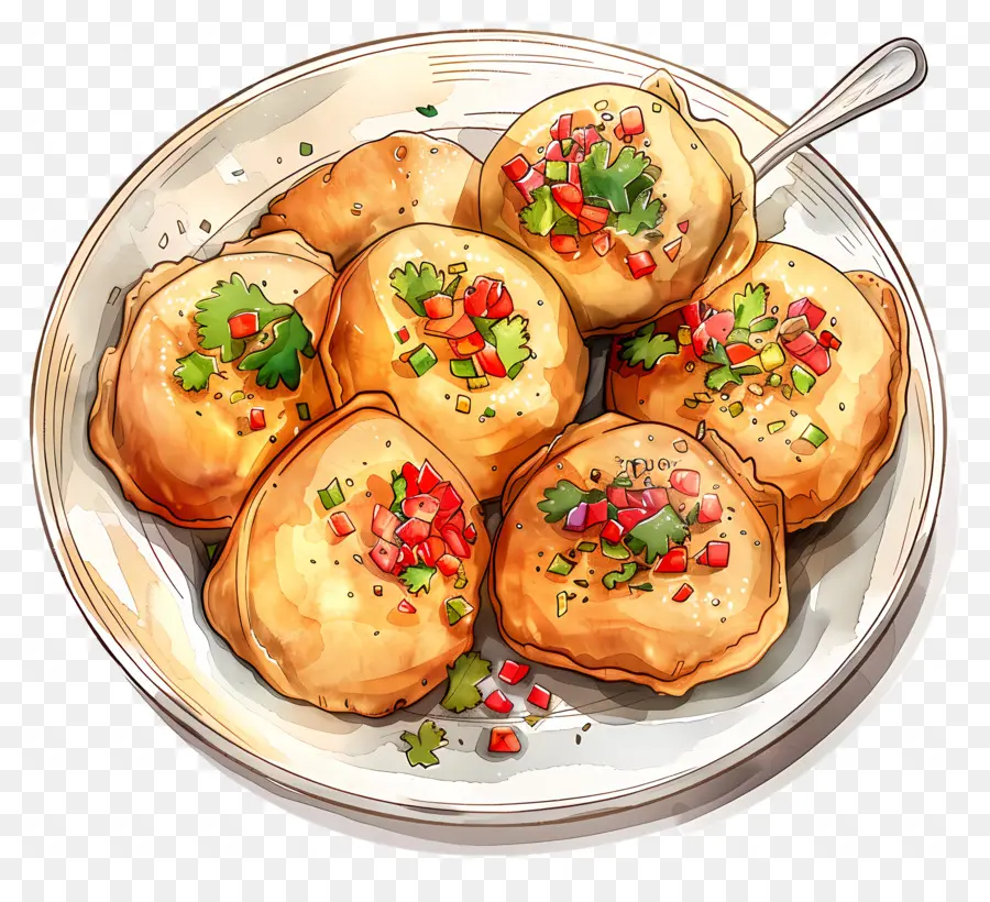 Panipuri，Assiette De Raviolis PNG