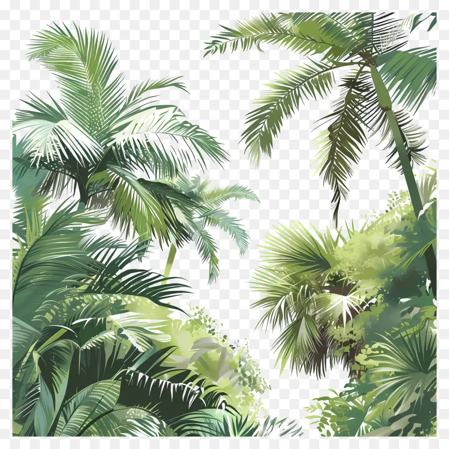 Végétation Luxuriante，Jungle Scène PNG