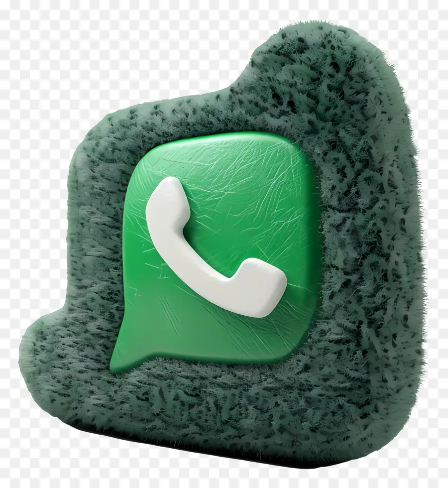 Logo Flou 3d，Téléphone Vert PNG